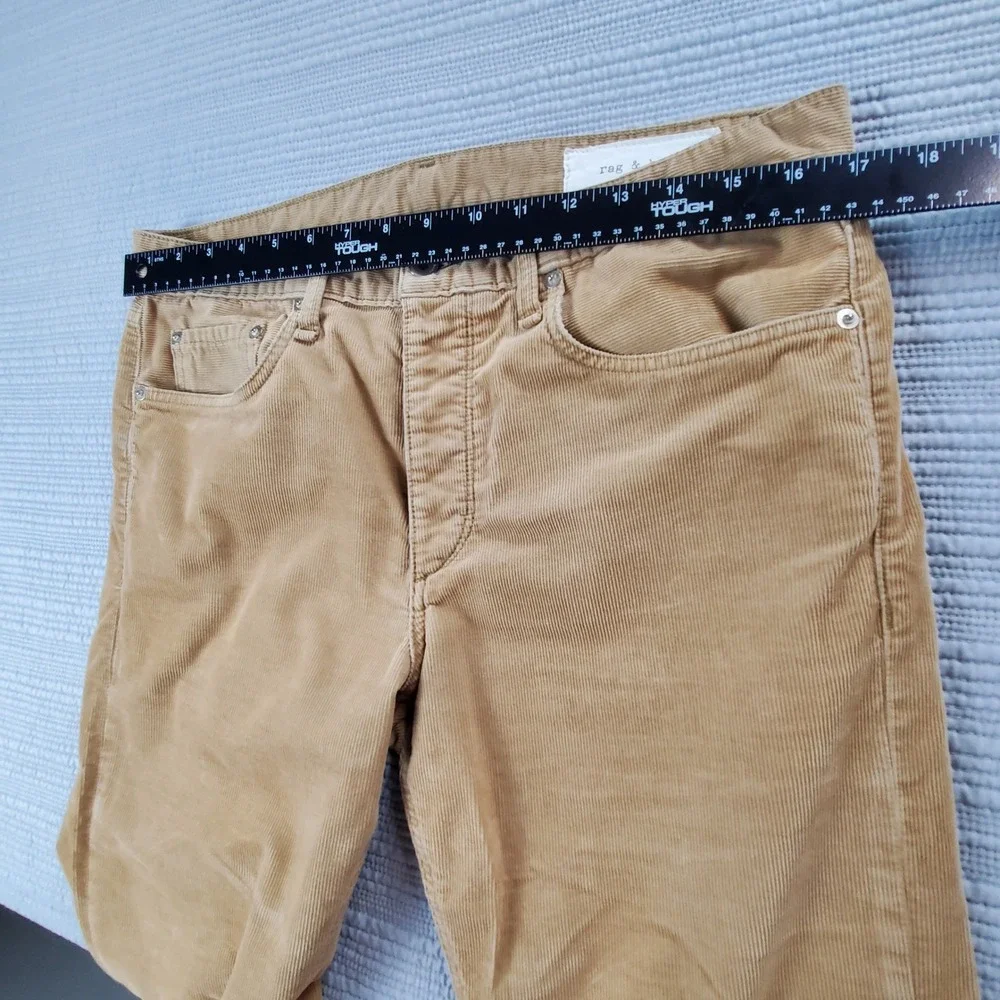 Rag & Bone Corduroy Pants Mens 33 British Khaki Camel Neutral Tone Downtown Prep